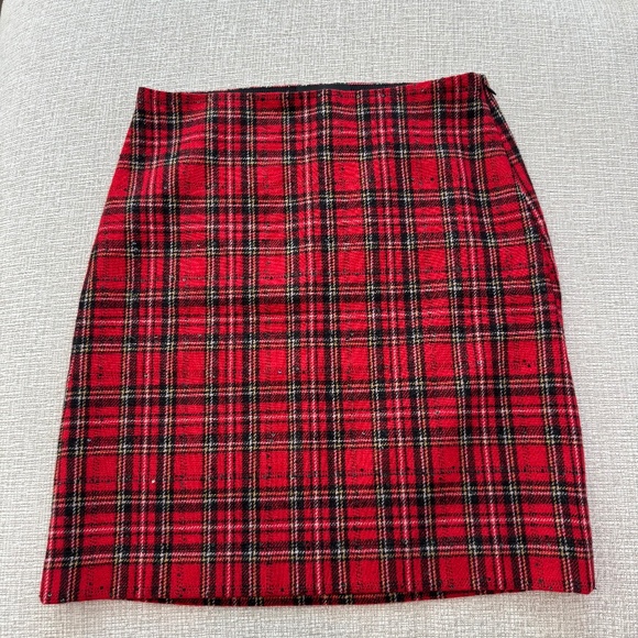 Talbots Dresses & Skirts - TALBOTS Women’s Tartan Plaid Wool Blend Sequin Skirt Size 4